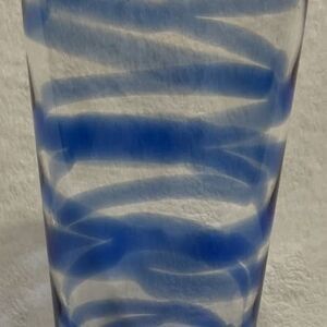 Cobalt Blue Swirl Vase 11 1/2 x 5 Inches